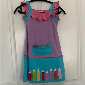 Lemon Loves Lime Purple and Blue Kids Dress with Pencil Design